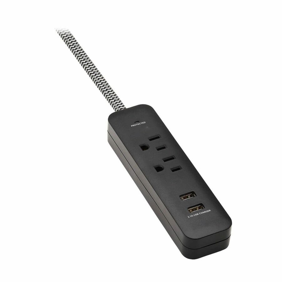Power Strip 2 NEMA Outlet Surge Protector Power Strip with Dual USB-A Charging Ports & EMI/RFI Noise Filter
