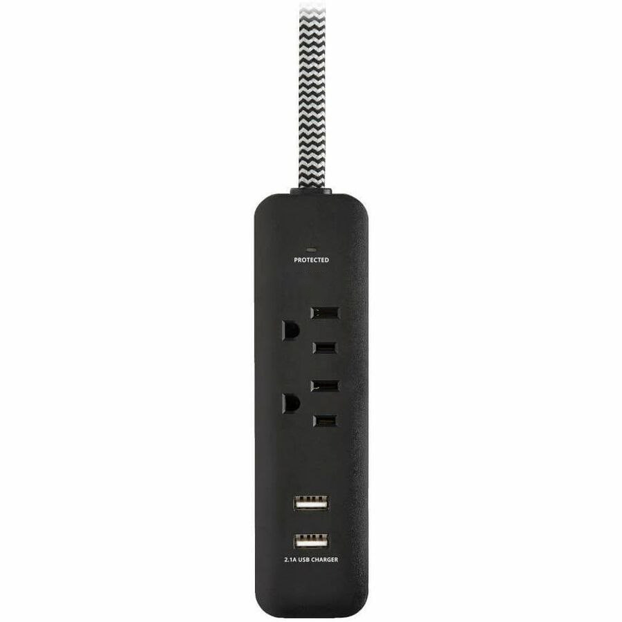 Power Strip 2 NEMA Outlet Surge Protector Power Strip with Dual USB-A Charging Ports & EMI/RFI Noise Filter