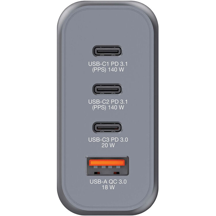 USB Charger 140W 4-Port GaN Fast Charging Travel Wall USB Charger