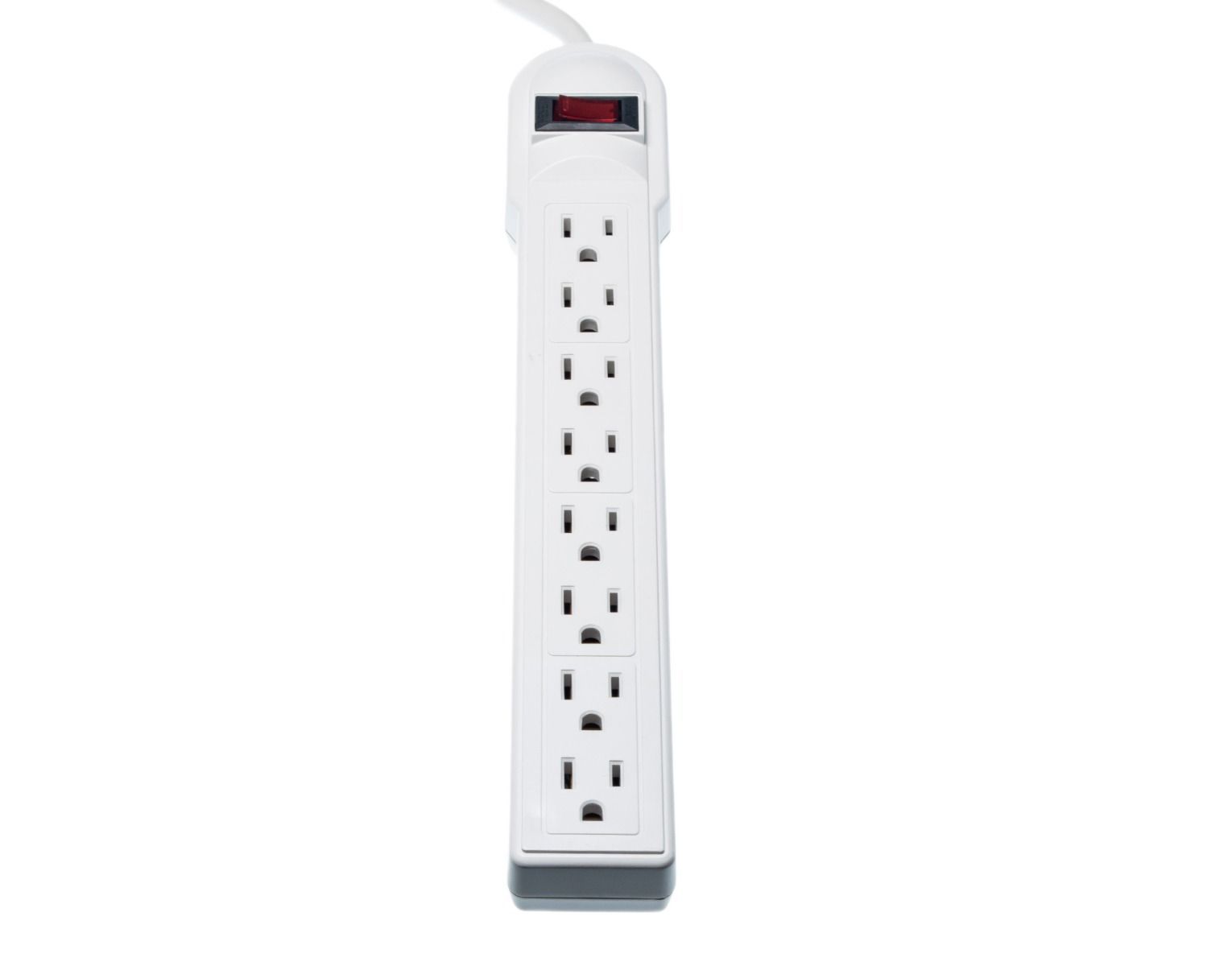 Power Strip 8 Vertical Outlet Surge Protected Plastic Power Strip with 6FT Extension Cord