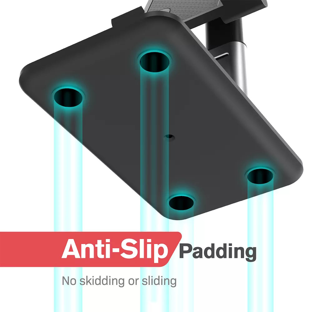 Phone Stand Foldable Extendable Adjustable Desktop Phone Holder with Anti-Slip Silicone Pad