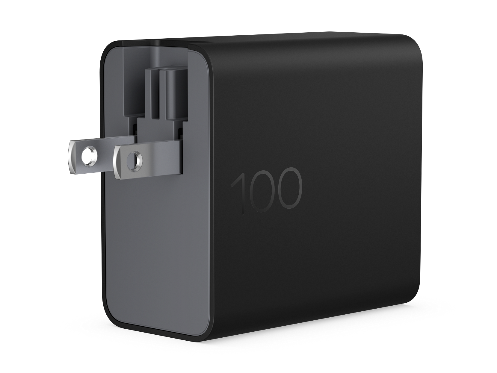 USB Charger 100W GaN Foldable Prong Single Port USB-C Wall Charger with 2m USB-C Cable