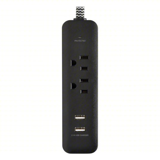 Power Strip 2 AC Outlet Surge Protected Power Strip with Dual USB Charging Ports