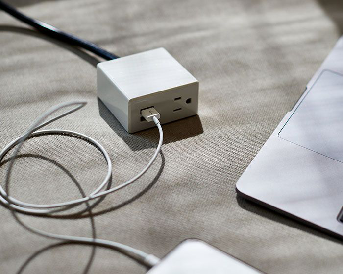 Power Strip Compact Multi-Function Desktop Power Tap with AC Outlet & Dual USB Ports