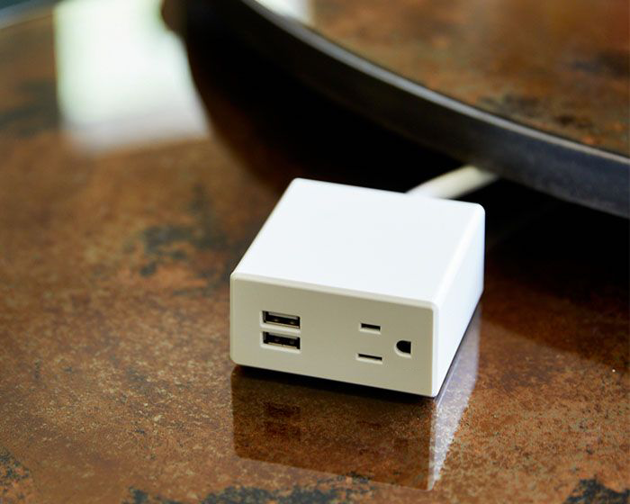 Power Strip Compact Multi-Function Desktop Power Tap with AC Outlet & Dual USB Ports