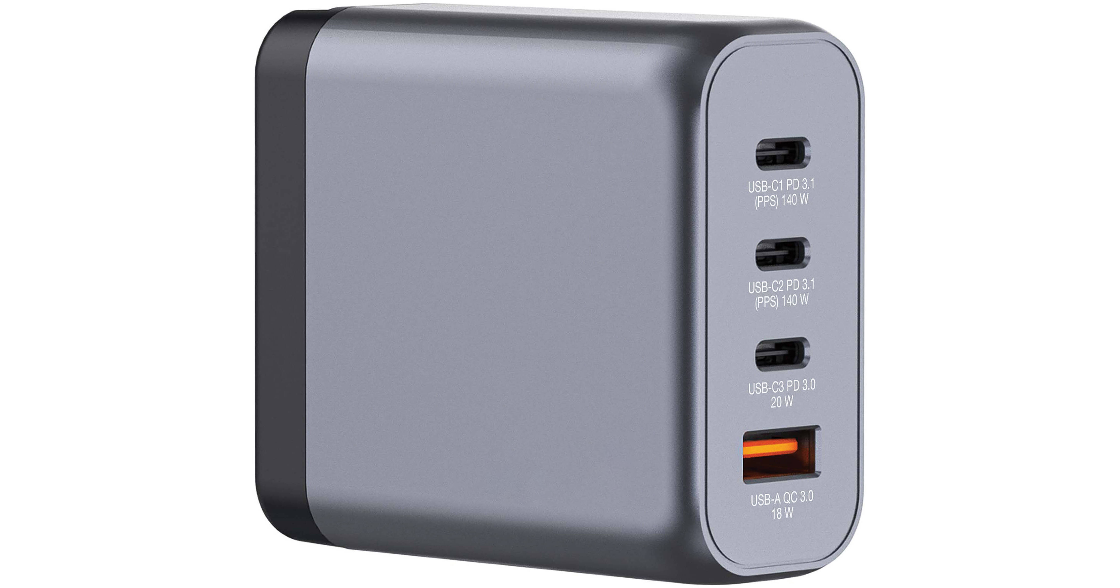 USB Charger 140W 4-Port GaN Fast Charging Travel Wall USB Charger